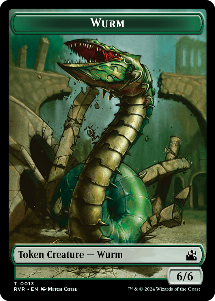 Spirit (0018) // Wurm Double-Sided Token [Ravnica Remastered Tokens] | Good Games Modbury