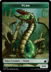 Spirit (0018) // Wurm Double-Sided Token [Ravnica Remastered Tokens] | Good Games Modbury