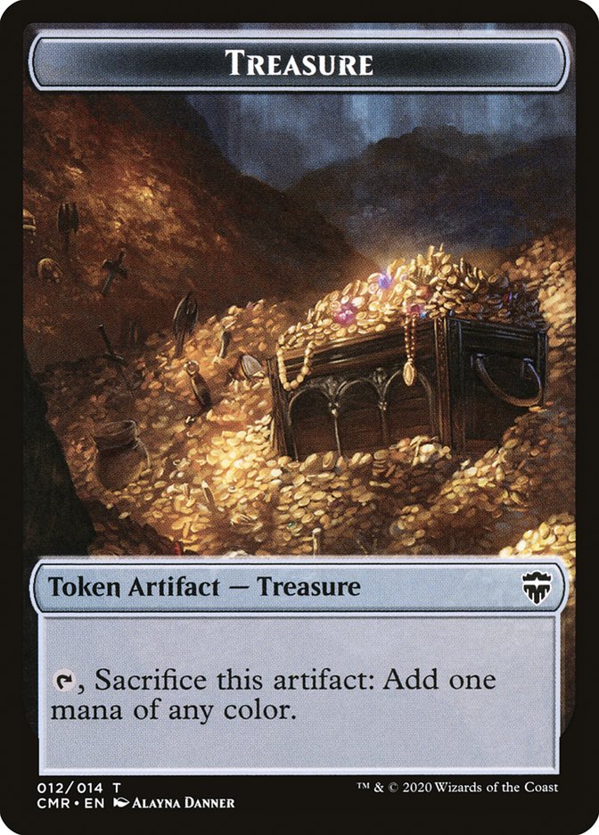 Rock // Treasure Double-Sided Token [Commander Legends Tokens] | Good Games Modbury