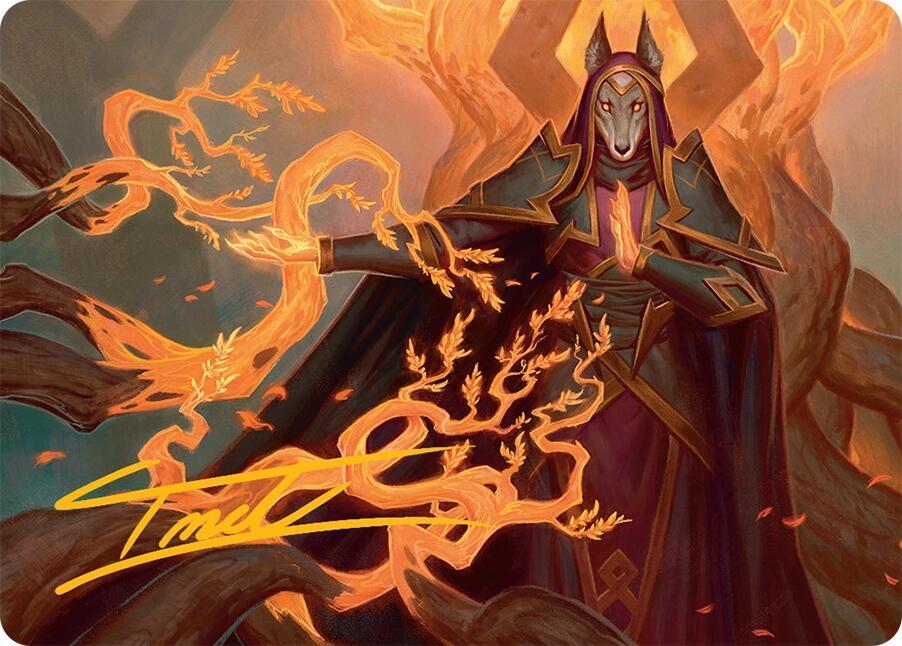 Abzan Devotee Art Card 10 54 Gold Stamped Signature 10 (Art Series: Tarkir: Dragonstorm)  | Good Games Modbury