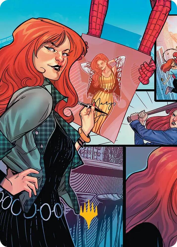 Mary Jane Watson Art Card Gold Stamped Planeswalker Symbol 50 (Art Series: Marvel's Spider-Man)  | Good Games Modbury