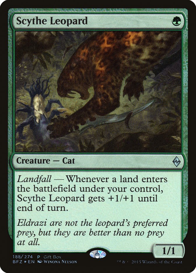 Scythe Leopard (Gift Box) [Battle for Zendikar Promos] | Good Games Modbury