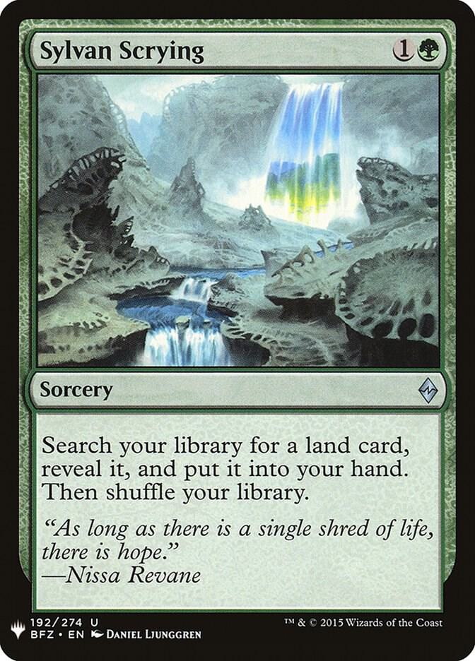 Sylvan Scrying BFZ-192/5075 (The List Reprints)  | Good Games Modbury