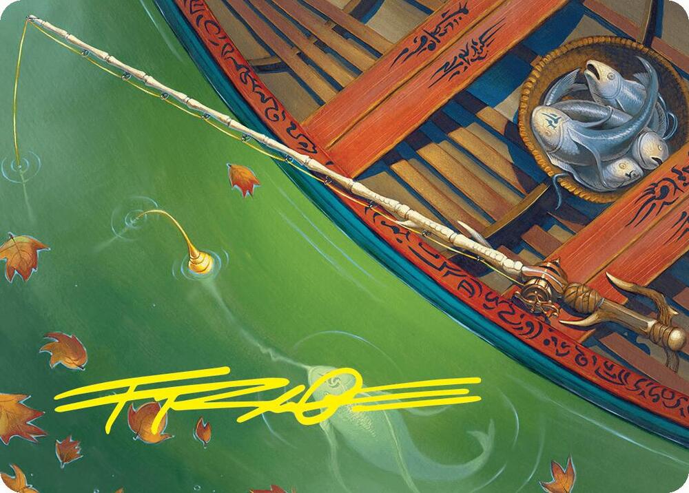 Fishing Pole Art Card 18 54 Gold Stamped Signature 18 (Art Series: Foundations)  | Good Games Modbury