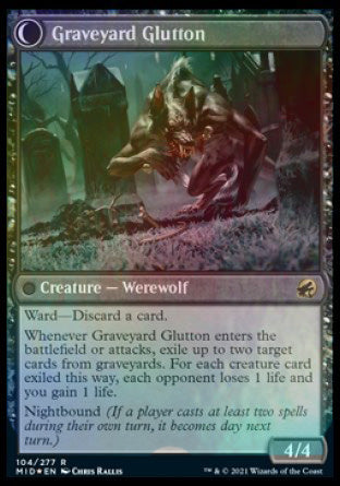 Graveyard Trespasser // Graveyard Glutton [Innistrad: Midnight Hunt Prerelease Promos] | Good Games Modbury