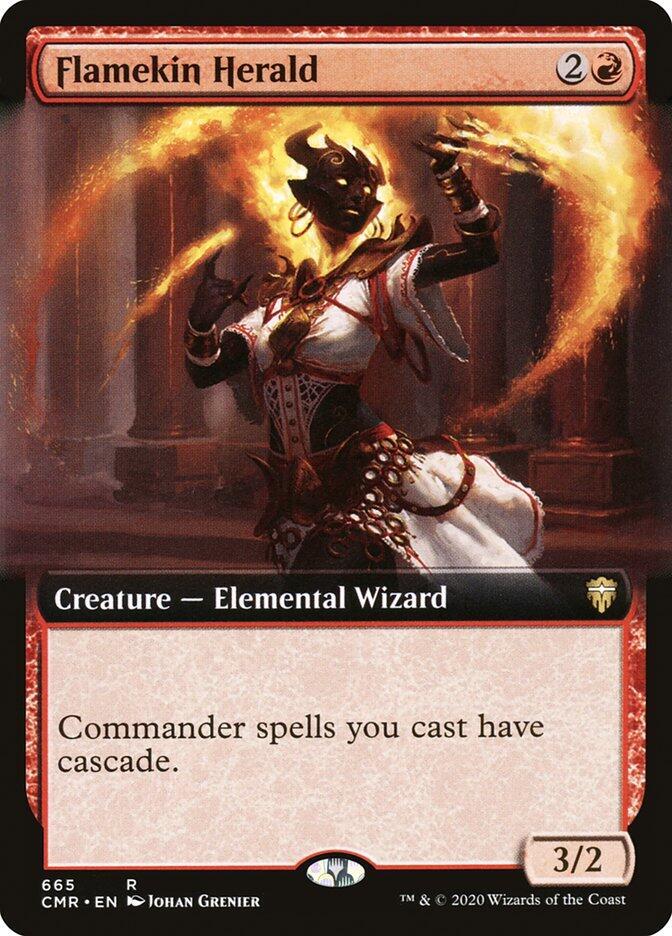 Flamekin Herald 665/361 (Commander Legends)  - Extended Art | Good Games Modbury