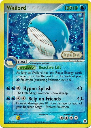 Wailord (14/92) (Stamped) [EX: Legend Maker] | Good Games Modbury