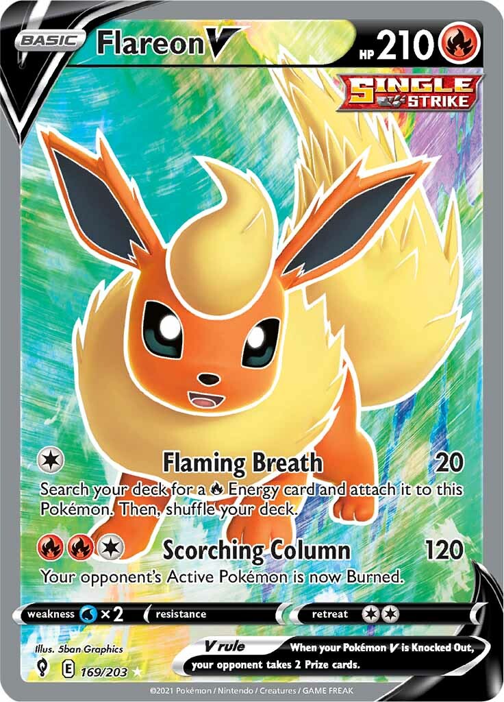 Flareon V (169/203) [Sword & Shield: Evolving Skies] | Good Games Modbury