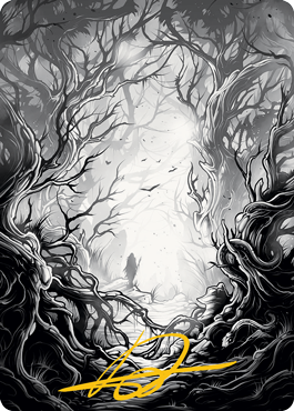 Forest 1 Art Card (Gold-Stamped Signature) [Innistrad: Midnight Hunt Art Series] | Good Games Modbury