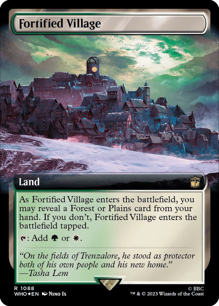 Fortified Village 1088/331 (Universes Beyond: Doctor Who)  - Extended Art Surge Foil | Good Games Modbury