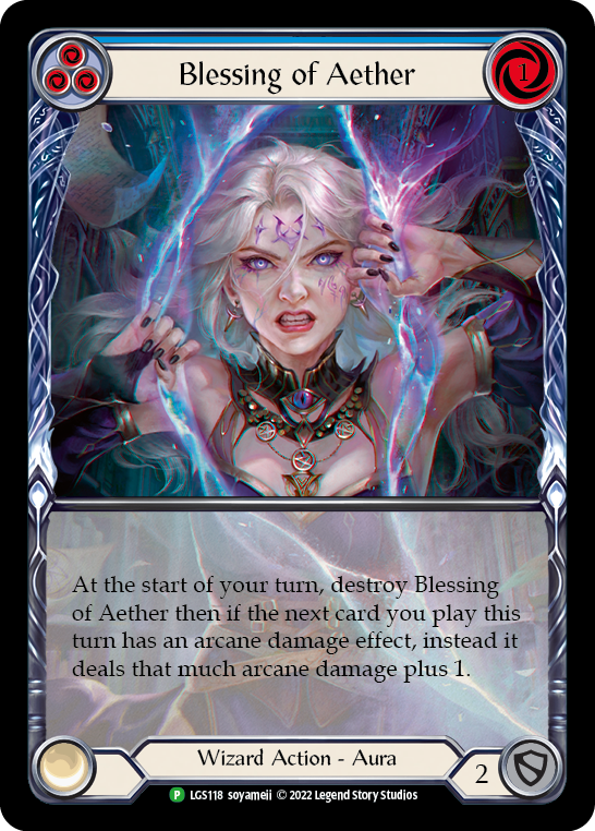 Blessing of Aether (Blue) [LGS118] (Promo)  Rainbow Foil | Good Games Modbury