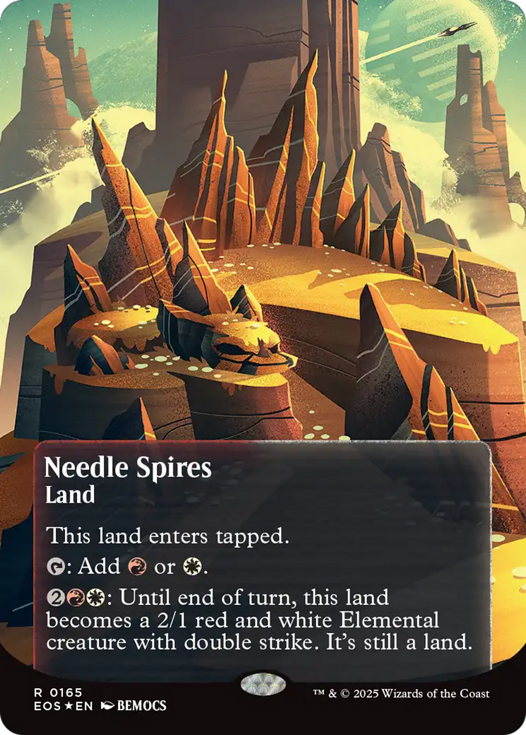 Needle Spires (0165) (Borderless) (Galaxy Foil) [Edge of Eternities: Stellar Sights] | Good Games Modbury