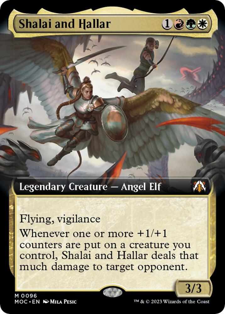 Shalai and Hallar 96/444 (Commander: March of the Machine)  - Extended Art Foil | Good Games Modbury