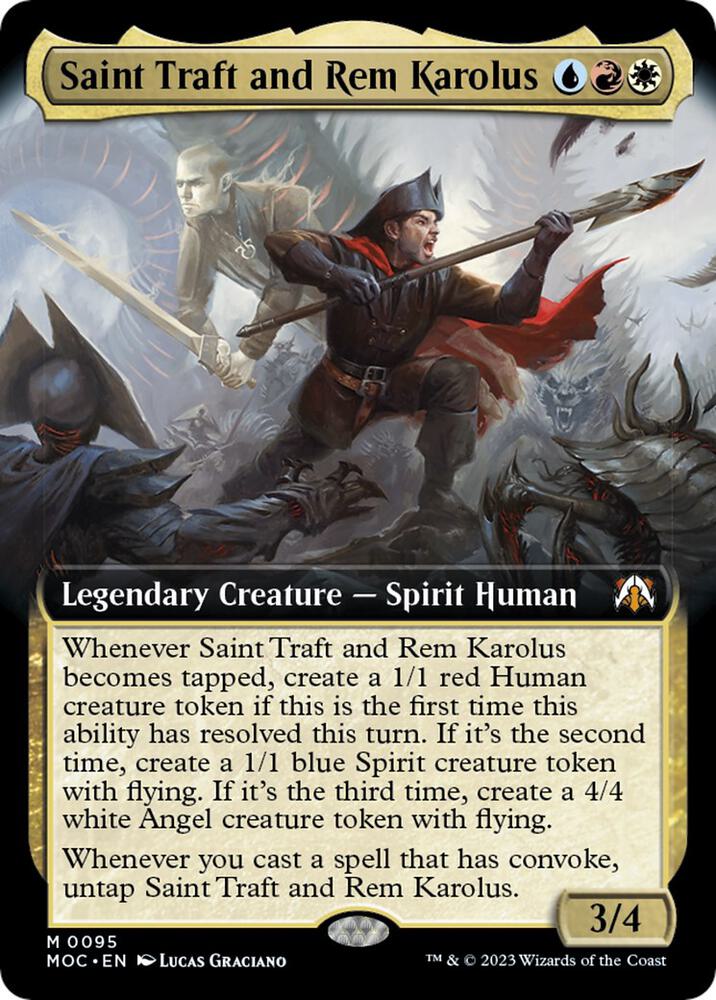 Saint Traft and Rem Karolus 95/444 (Commander: March of the Machine)  - Extended Art | Good Games Modbury
