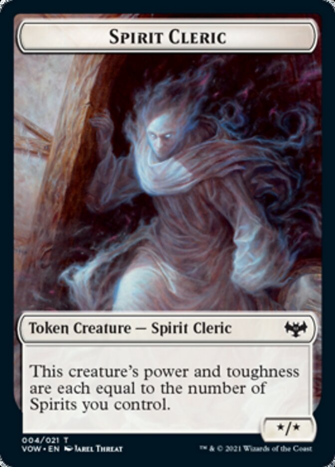 Blood // Spirit Cleric Double-Sided Token [Innistrad: Crimson Vow Tokens] | Good Games Modbury