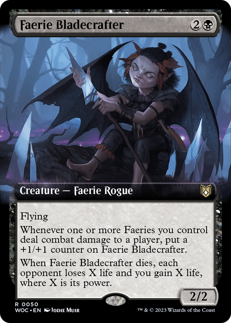 Faerie Bladecrafter (Extended Art) [Wilds of Eldraine Commander] | Good Games Modbury