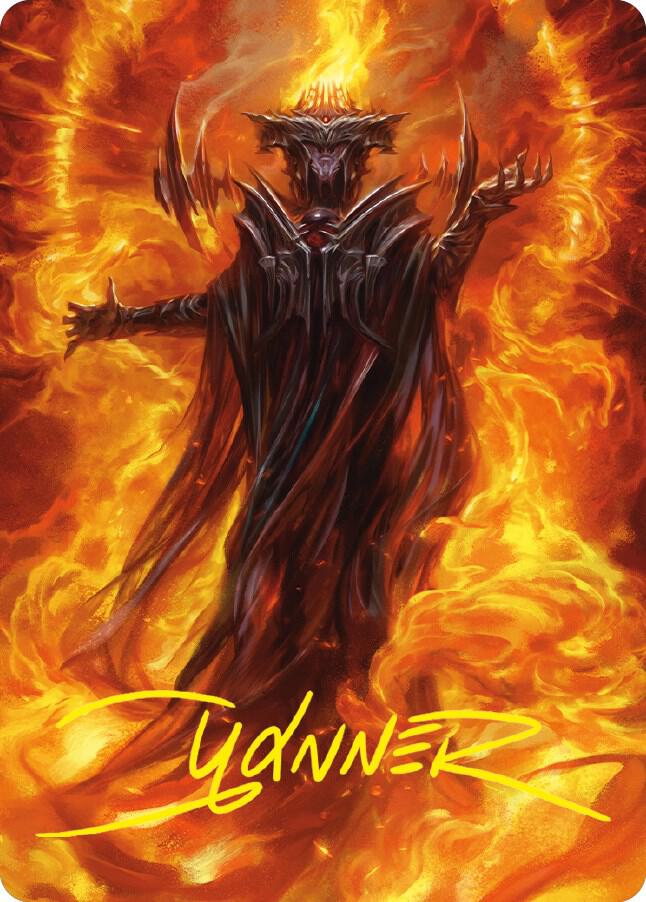 Sauron the Dark Lord Art Card Gold Stamped Signature 21 (Art Series: Universes Beyond: The Lord of the Rings: Tales of Middle-earth)  | Good Games Modbury