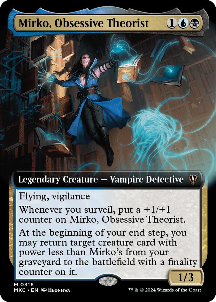 Mirko, Obsessive Theorist 316/311 (Commander: Murders at Karlov Manor)  - Extended Art Foil | Good Games Modbury