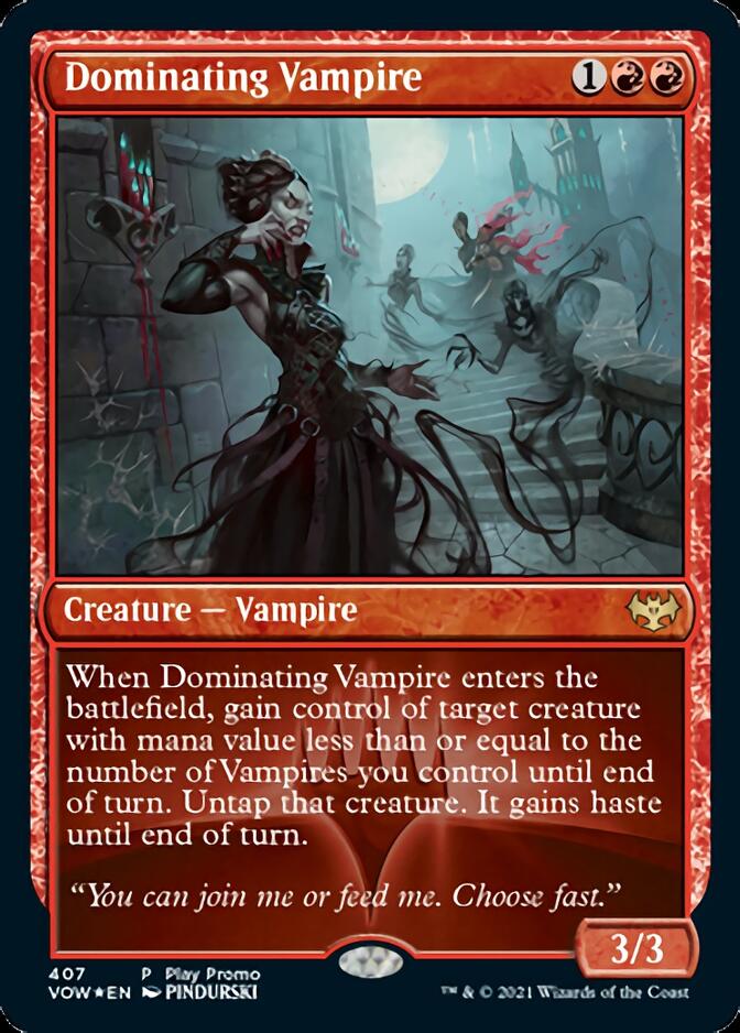 Dominating Vampire (Play Promo) [Innistrad: Crimson Vow] | Good Games Modbury