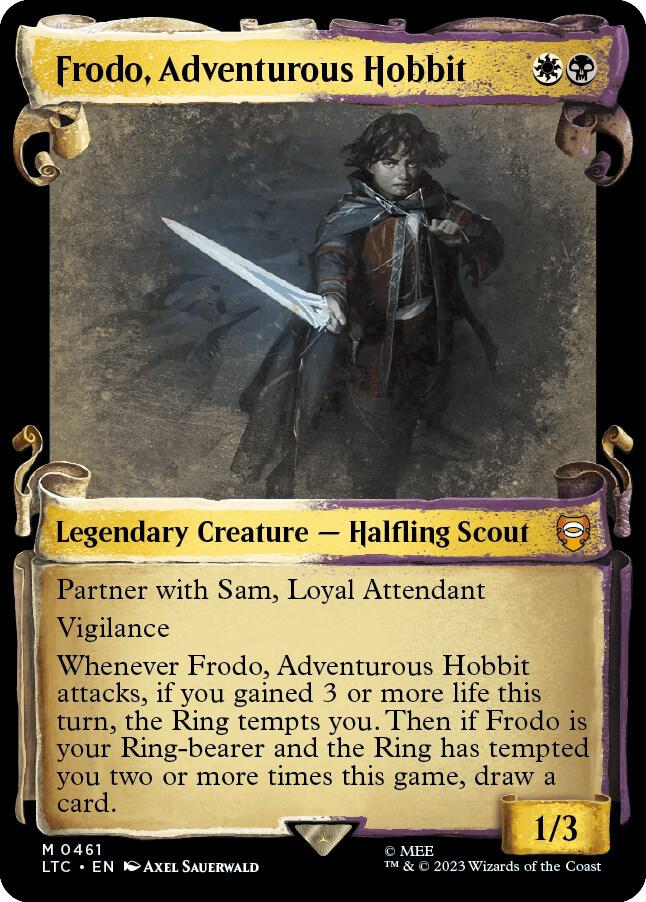 Frodo Adventurous Hobbit Showcase Scrolls 461 (Commander: The Lord of the Rings: Tales of Middle-earth)  - Showcase Scroll | Good Games Modbury