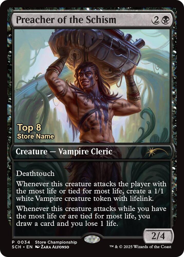 Preacher of the Schism (Store Stamped) 34 (Game Day & Store Championship Promos)  - Full Art | Good Games Modbury