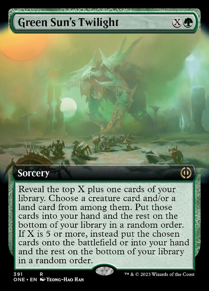 Green Sun's Twilight (Extended Art) [Phyrexia: All Will Be One] | Good Games Modbury