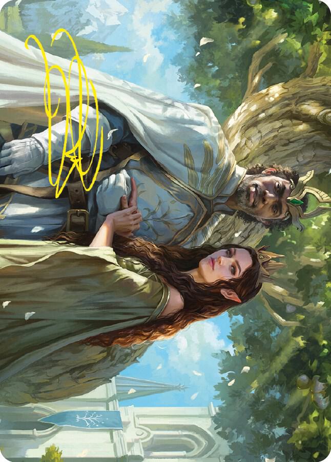 Aragorn and Arwen Wed Art Card Gold Stamped Signature 33 (Art Series: Universes Beyond: The Lord of the Rings: Tales of Middle-earth)  | Good Games Modbury