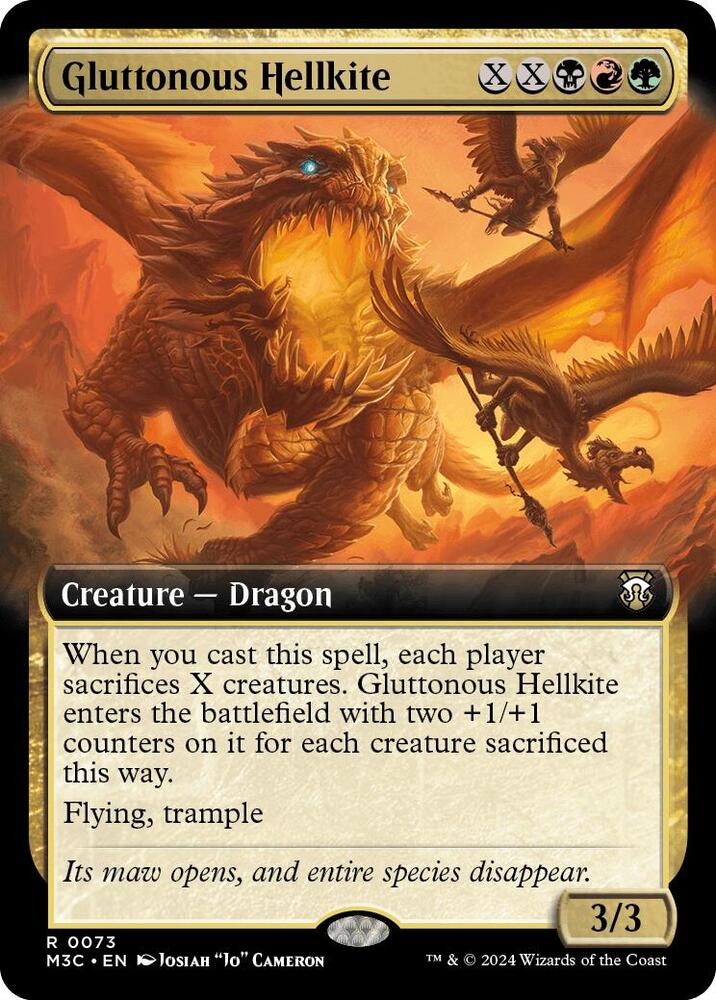 Gluttonous Hellkite 73/411 (Commander: Modern Horizons 3)  - Extended Art Ripple Foil | Good Games Modbury
