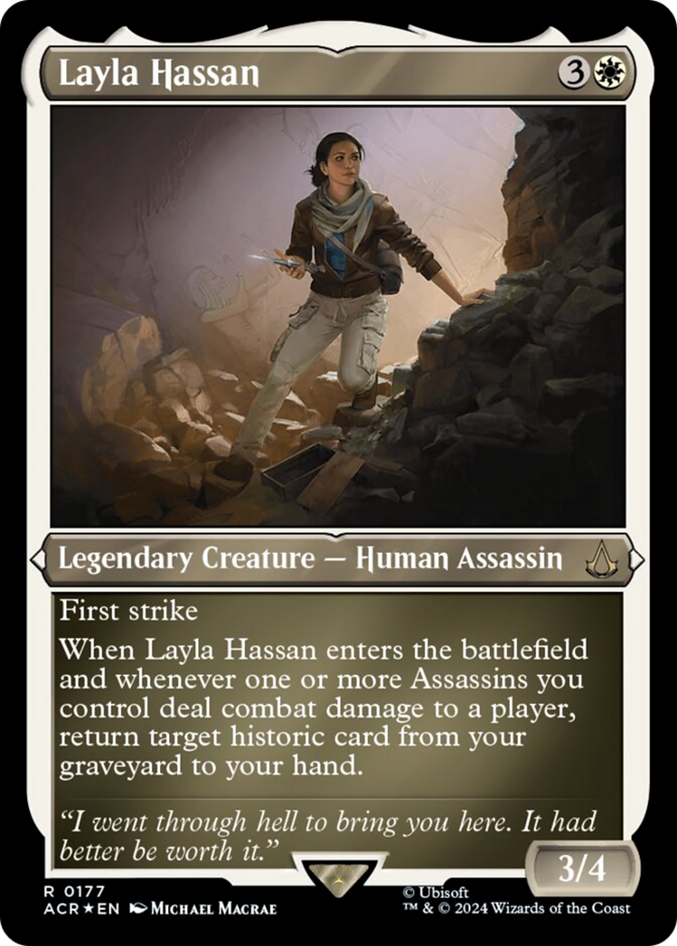 Layla Hassan (Foil Etched) [Assassin's Creed] | Good Games Modbury