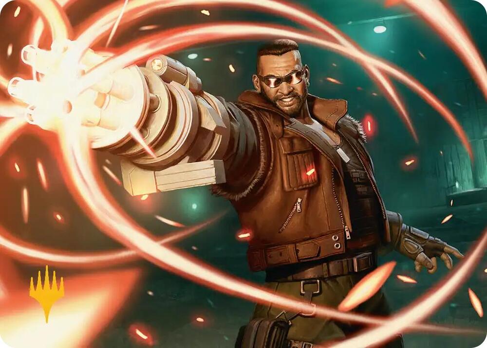 Barret Wallace Art Card Gold Stamped Planeswalker Symbol 8 (Art Series: FINAL FANTASY)  | Good Games Modbury
