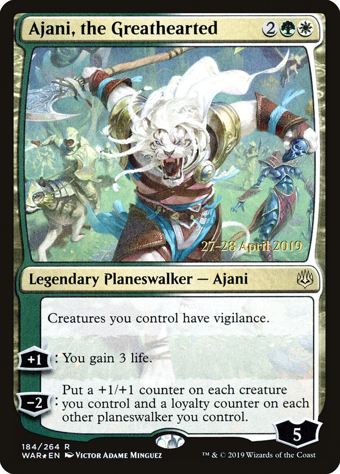 Ajani, the Greathearted [War of the Spark Prerelease Promos] | Good Games Modbury