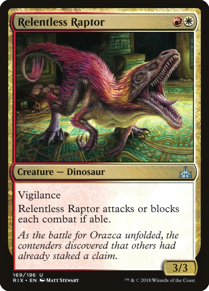 Relentless Raptor 169/196 (Rivals of Ixalan)  | Good Games Modbury