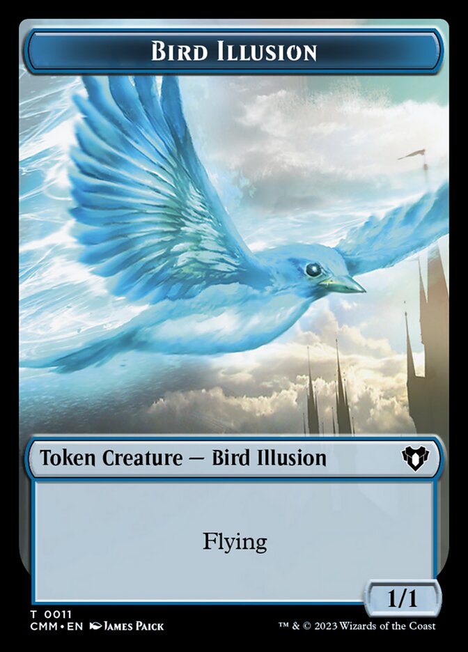 Treasure // Bird Illusion Double-Sided Token [Commander Masters Tokens] | Good Games Modbury