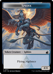 Spirit (0018) // Sphinx Double-Sided Token [Ravnica Remastered Tokens] | Good Games Modbury