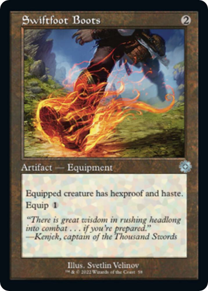 Swiftfoot Boots 58/63 (The Brothers' War: Retro Frame Artifacts)  - Foil | Good Games Modbury