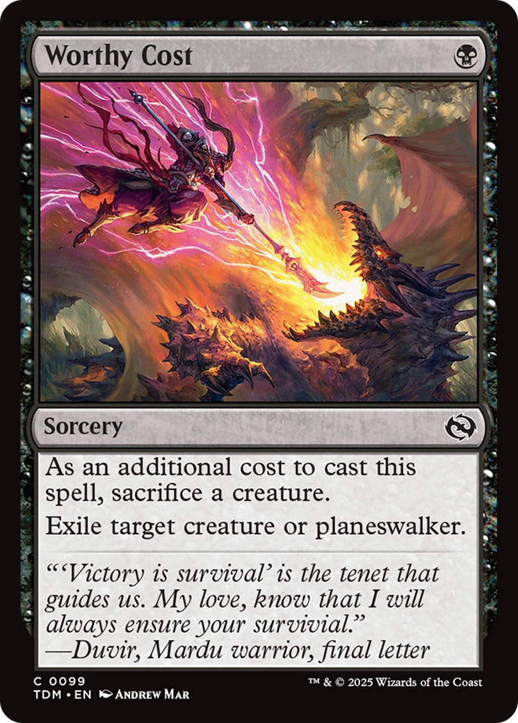 Worthy Cost [Tarkir: Dragonstorm] | Good Games Modbury