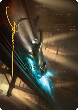 Run Out of Town Art Card Gold Stamped Signature 13 (Art Series: Streets of New Capenna)  | Good Games Modbury
