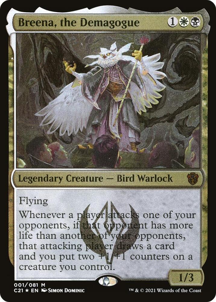 Breena the Demagogue Display Commander Thick Stock 1 (Commander 2021)  - Foil | Good Games Modbury