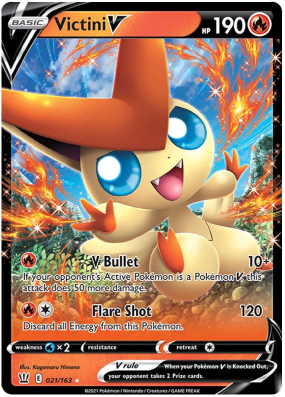 Victini V (021/163) [Sword & Shield: Battle Styles] | Good Games Modbury