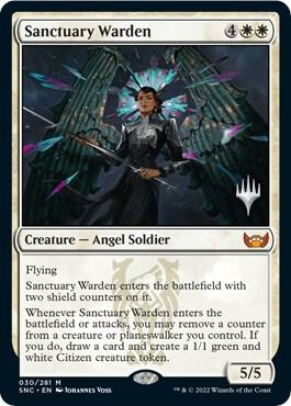 Sanctuary Warden 30p/161 (Promo Pack: Streets of New Capenna)  - Foil | Good Games Modbury