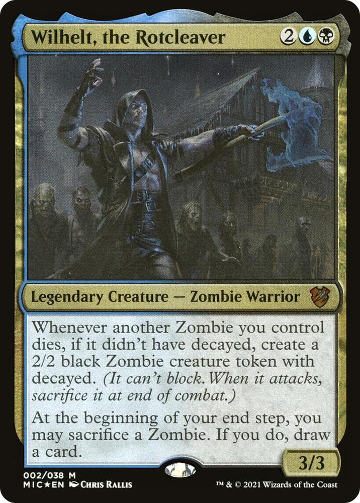 Wilhelt the Rotcleaver Display Commander Thick Stock 2 (Commander: Innistrad: Midnight Hunt)  - Foil | Good Games Modbury