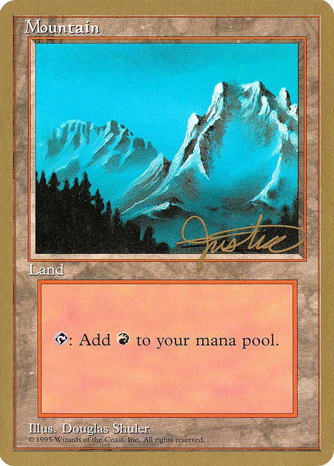 Mountain (mj374) (Mark Justice) [Pro Tour Collector Set] | Good Games Modbury