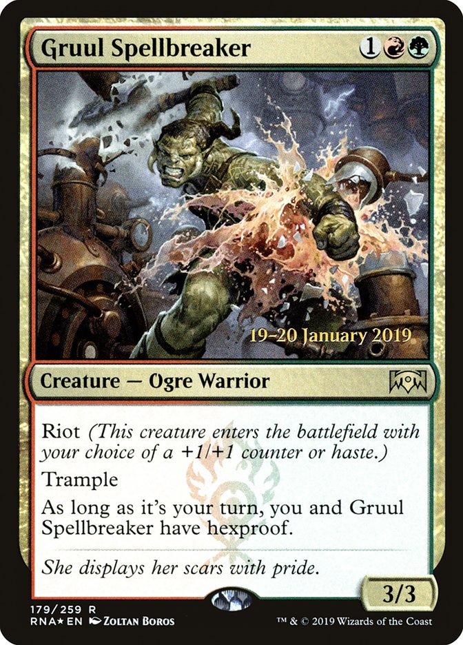 Gruul Spellbreaker [Ravnica Allegiance Prerelease Promos] | Good Games Modbury