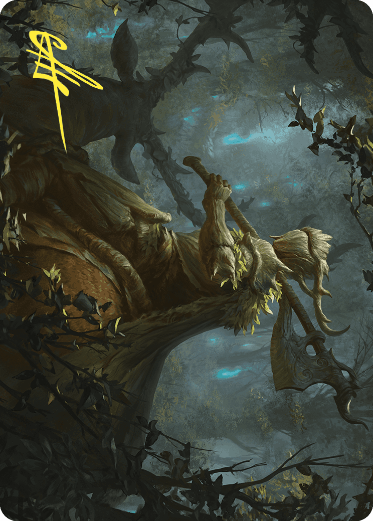 Verdant Outrider Art Card (Gold-Stamped Signature) [Wilds of Eldraine Art Series] | Good Games Modbury