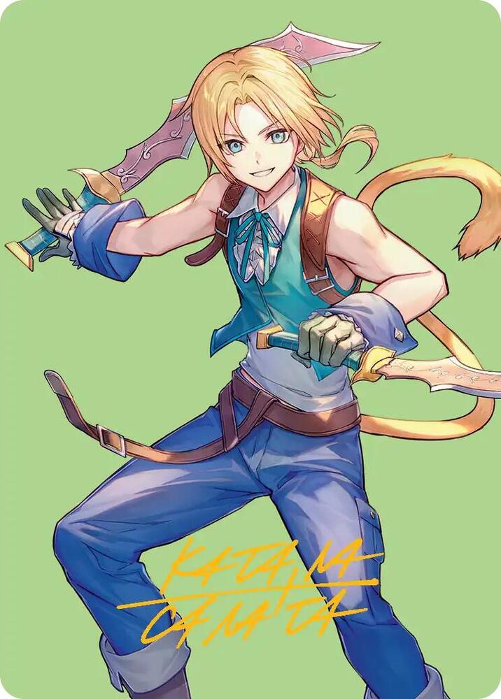 Zidane Tantalus Thief Art Card Gold Stamped Signature 49 (Art Series: FINAL FANTASY)  | Good Games Modbury