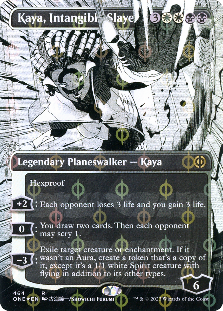 Kaya, Intangible Slayer (Borderless Manga Step-and-Compleat Foil) [Phyrexia: All Will Be One] | Good Games Modbury