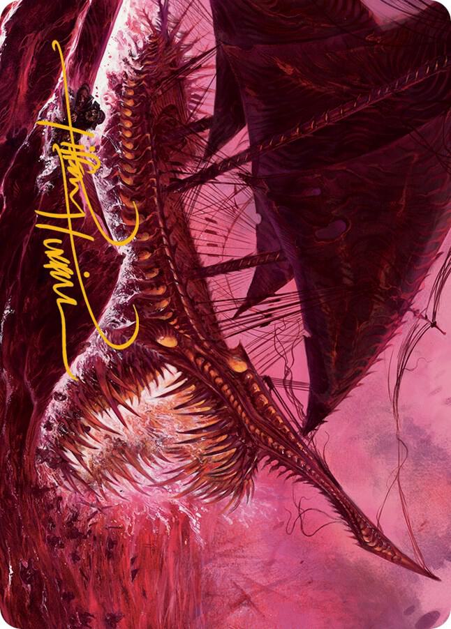 Marauding Dreadship Art Card Gold Stamped Signature 36 (Art Series: March of the Machine)  | Good Games Modbury