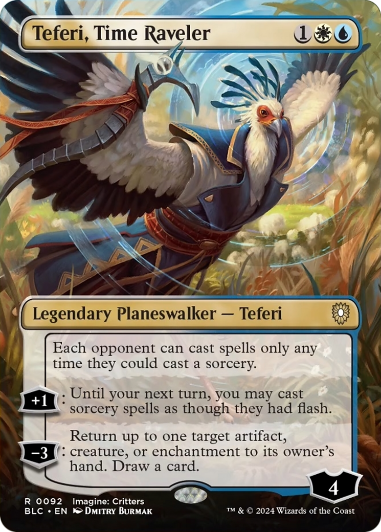 Teferi, Time Raveler (Borderless) [Bloomburrow Commander] | Good Games Modbury