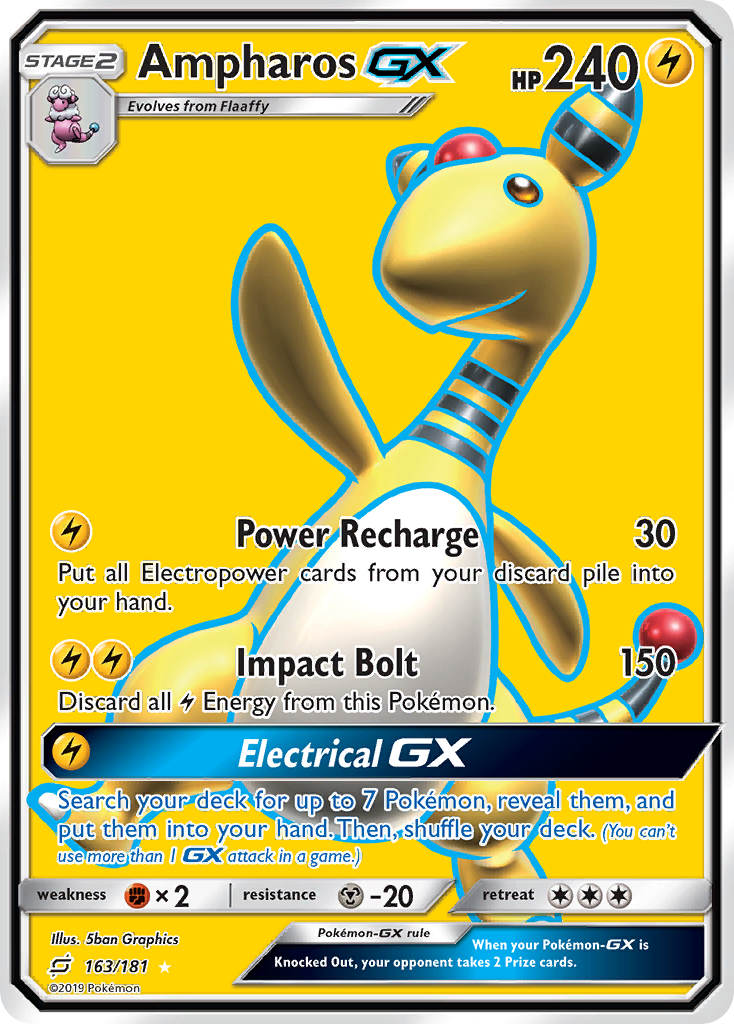 Ampharos GX (163/181) [Sun & Moon: Team Up] | Good Games Modbury