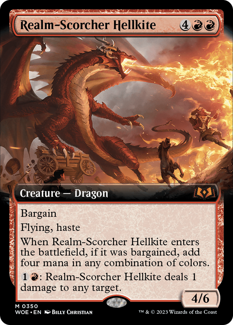 Realm-Scorcher Hellkite (Extended Art) [Wilds of Eldraine] | Good Games Modbury